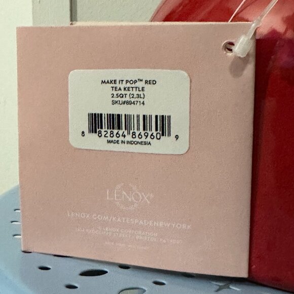 Kate Spade New York Make It Pop Red Tea Kettle NWT - Picture 4 of 5
